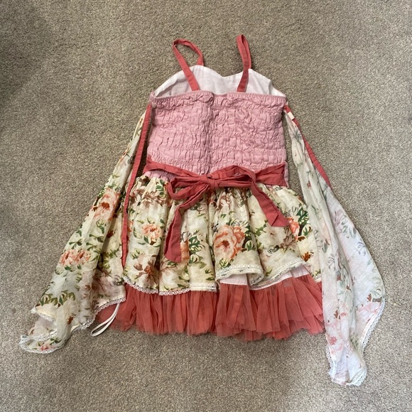 Well Dressed Wolf Pink Floral Winged Tutu Dress Size 4T - Picture 2 of 5